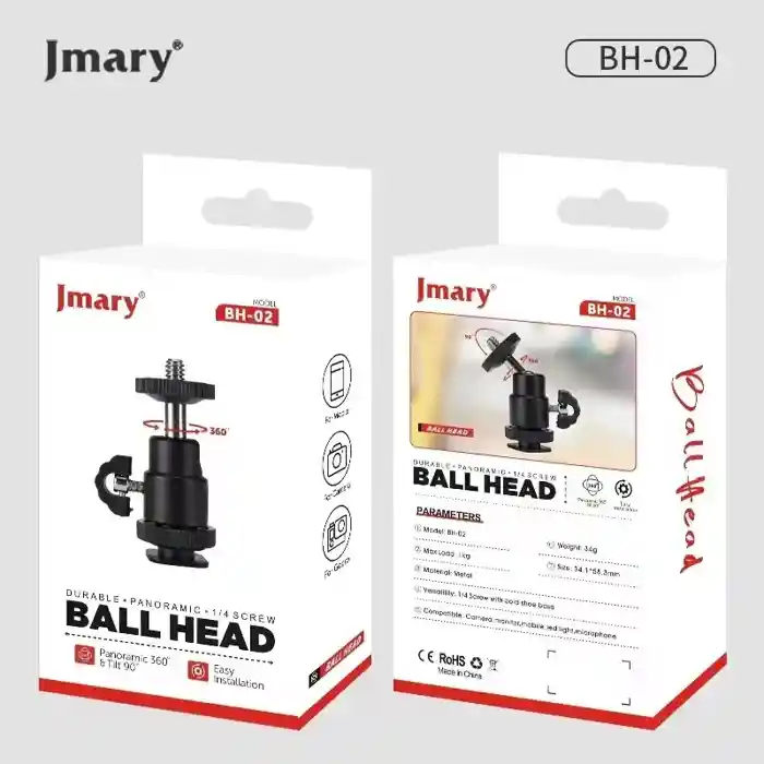 Jmary BH-02 Phone Holder with Cold Shoe and 1/4 Tripod Mount for stable hands free mobile photography